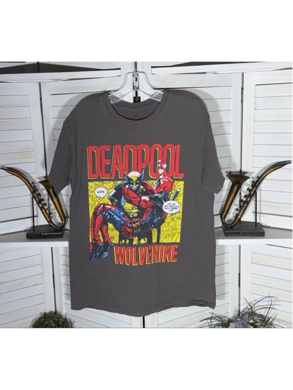 Deadpool Wolverine Marvel T-shirt heroes comics characters graphics kidcore 90s